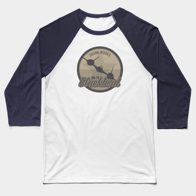 SR-71 Blackbird Baseball T-Shirt by Tailgunnerstudios